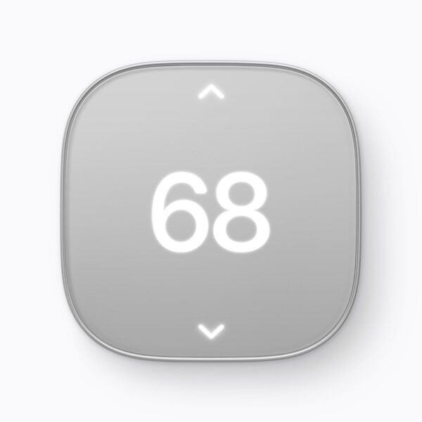 Square Schneider Home Smart Thermostat showing 68