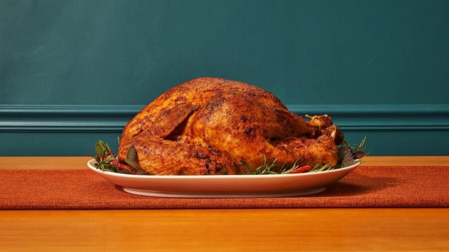 Popeyes Cajun-Style Turkey on a platter